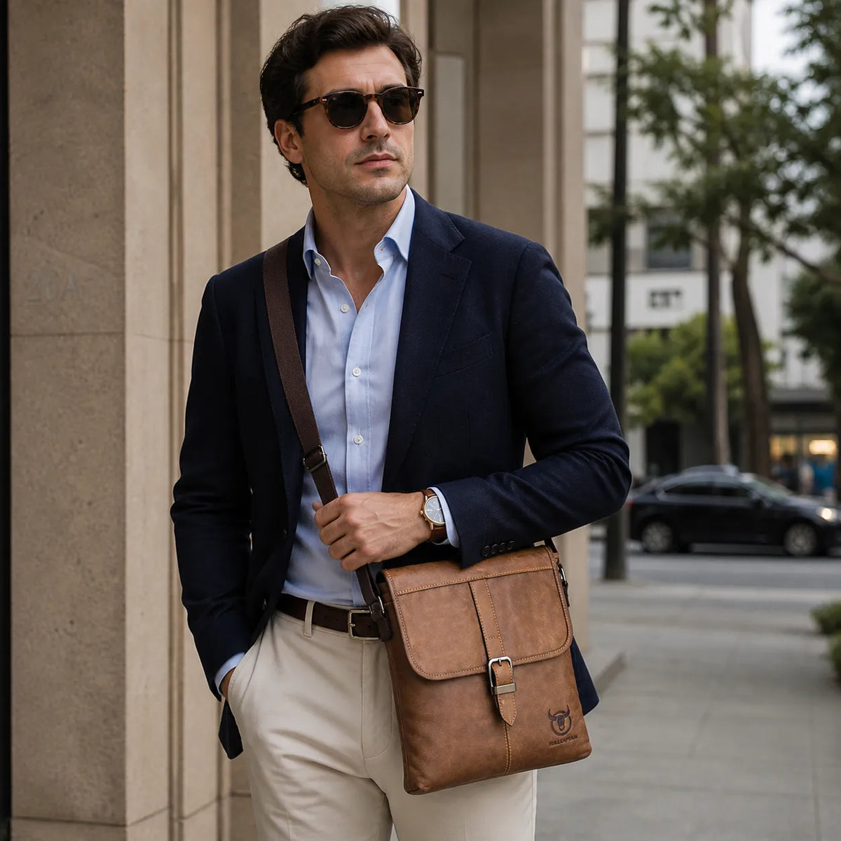 Shoulder Bag Masculina Chicago Marrom | URBANO'S