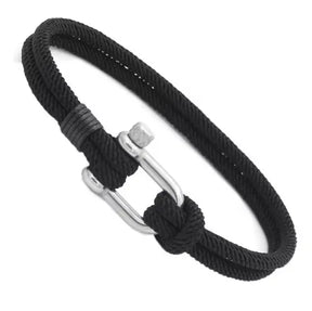 Pulseira Masculina em Aço com Corda Trançada Nauter | URBANO'S
