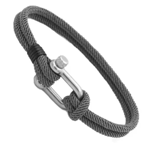Pulseira Masculina em Aço com Corda Trançada Nauter | URBANO'S