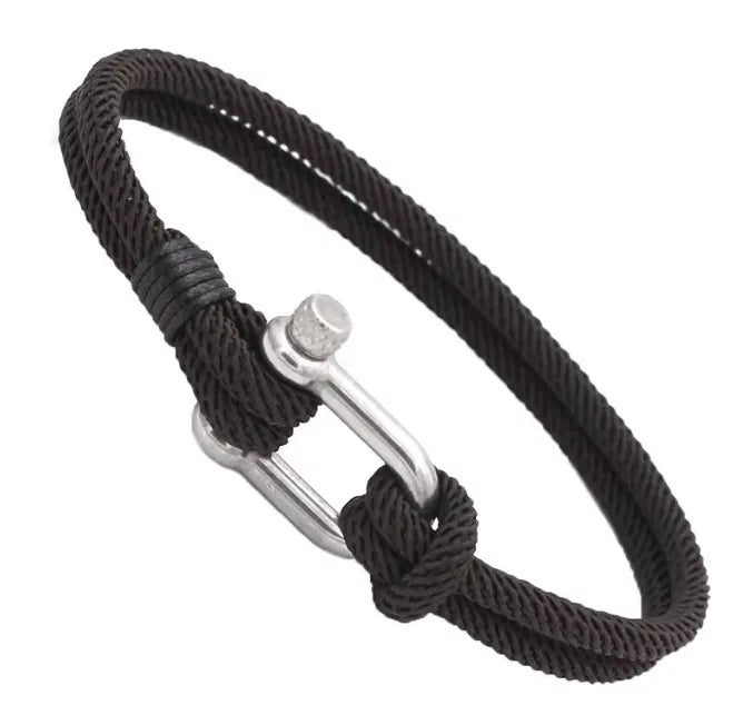 Pulseira Masculina em Aço com Corda Trançada Nauter | URBANO'S