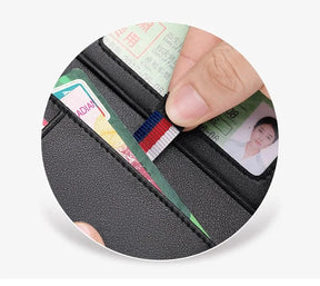 Carteira Masculina de Luxo em Couro Preto - Fibra de Carbono | URBANO'S