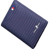 Carteira Masculina de Luxo em Couro Azul - Fibra de Carbono | URBANO'S
