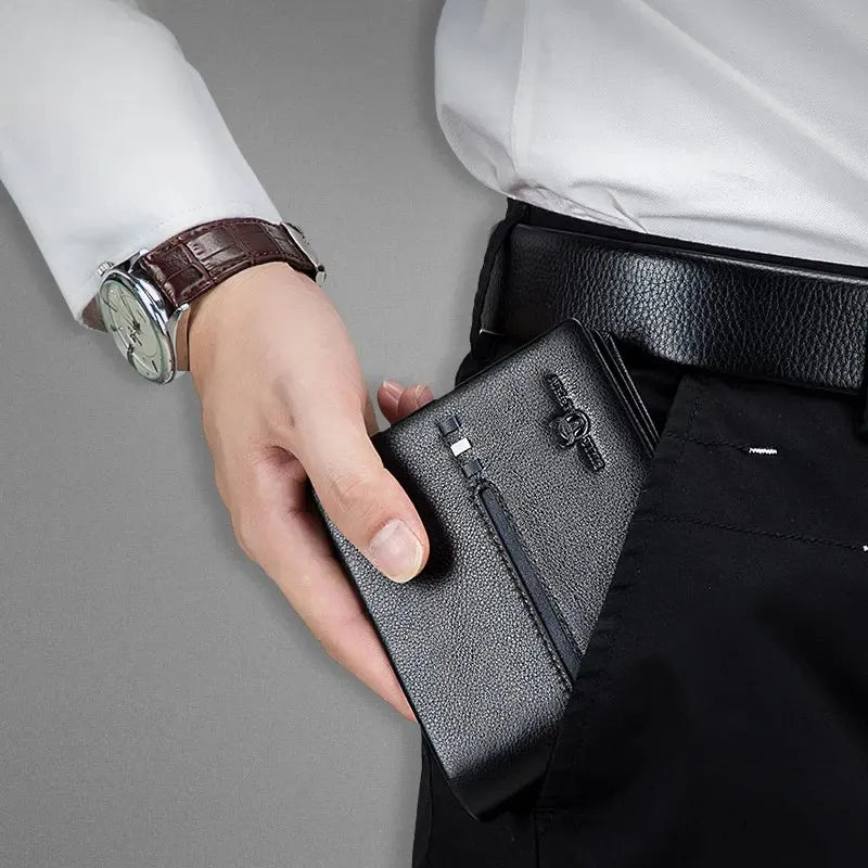 Carteira Masculina em Couro Aven Preta | URBANO'S