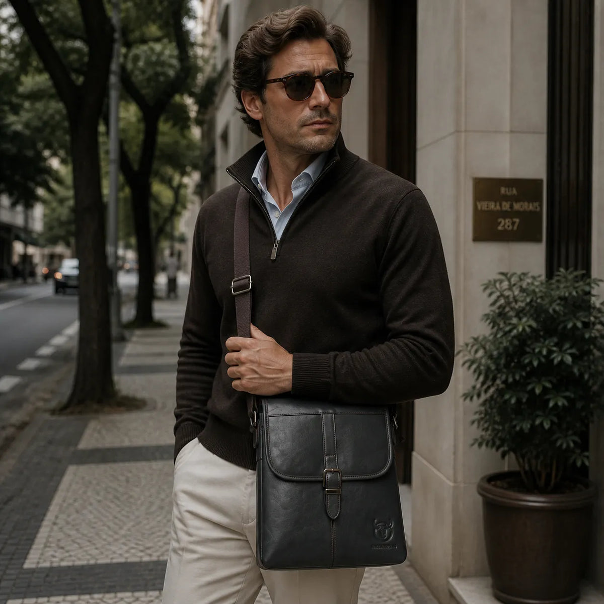 Shoulder Bag Masculina Chicago Preta | URBANO'S