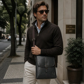 Shoulder Bag Masculina Chicago Preta | URBANO'S