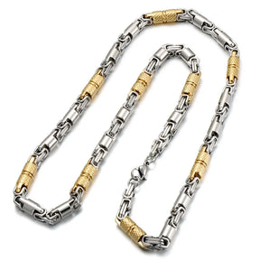Corrente Masculina Bizantin Prata Dourado | URBANO'S