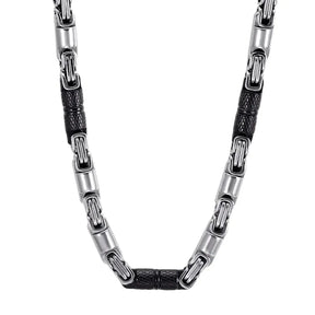 Corrente Masculina Bizantin Prata Preto | URBANO'S