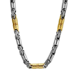 Corrente Masculina Bizantin Prata Dourado | URBANO'S