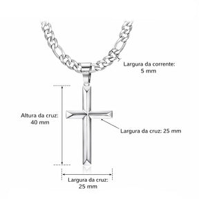 Corrente Masculina Silver Cross Cuban | URBANO'S