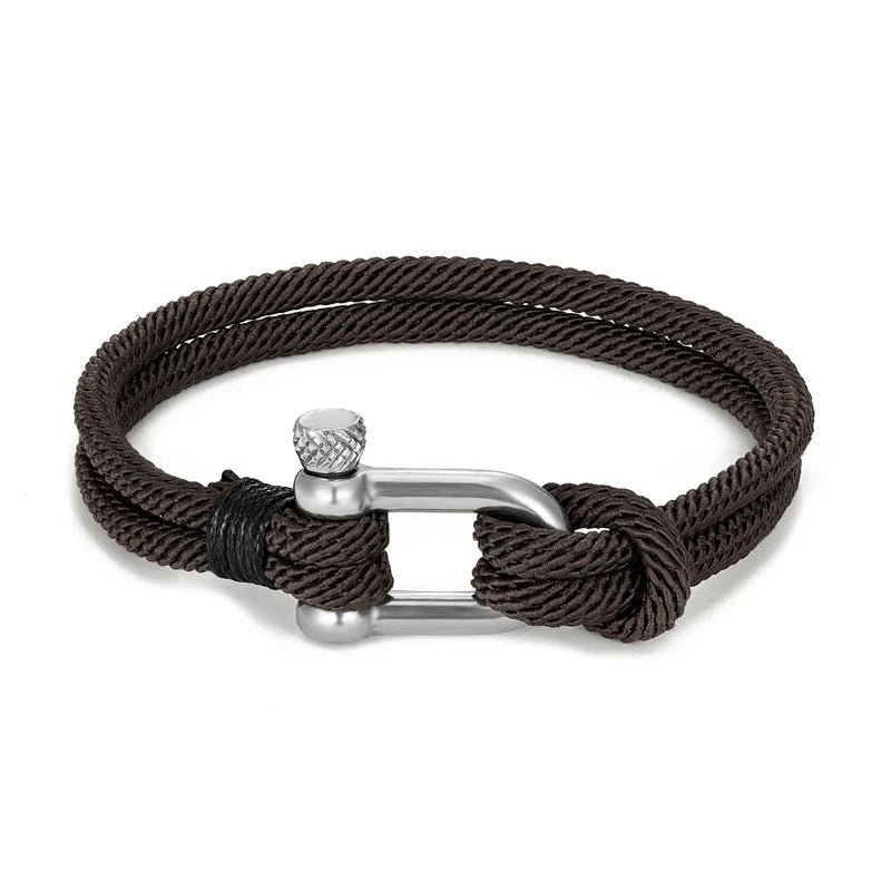 Pulseira Masculina em Aço com Corda Trançada Nauter | URBANO'S