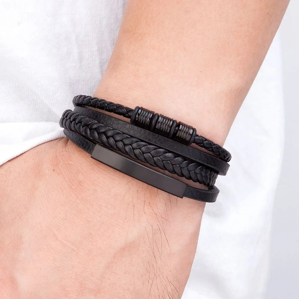 Pulseira Masculina Trivo Preto | URBANO'S