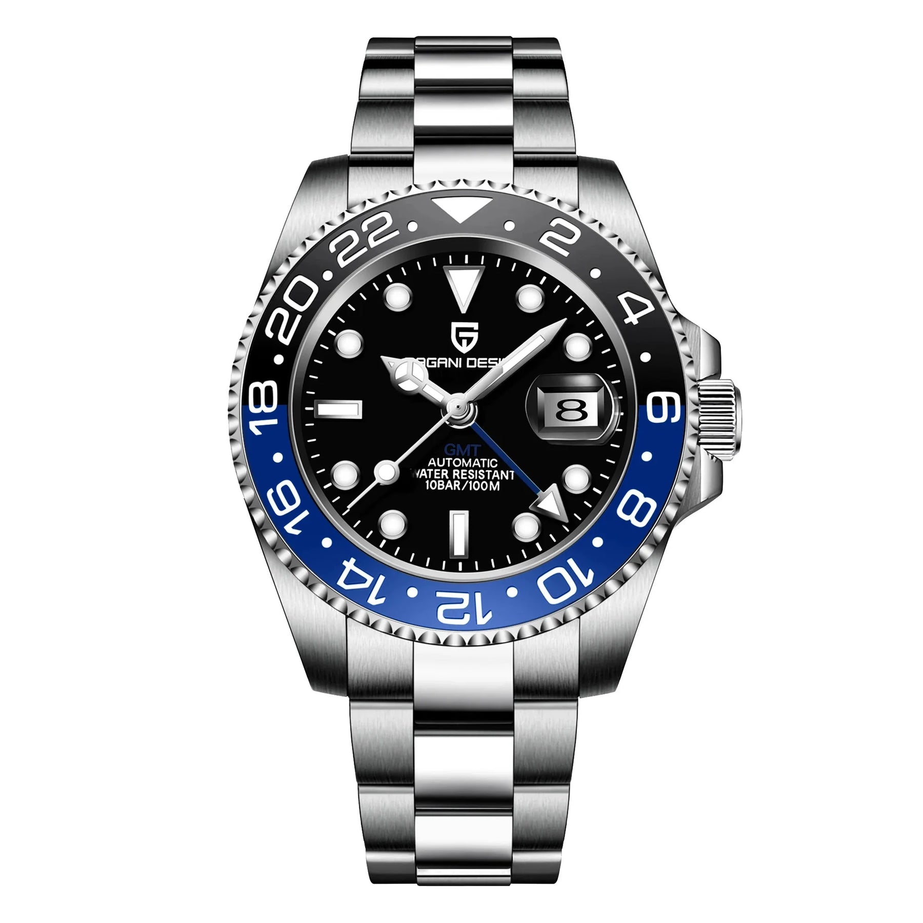 Relógio Automático Preto Azul GMT Date | URBANO'S