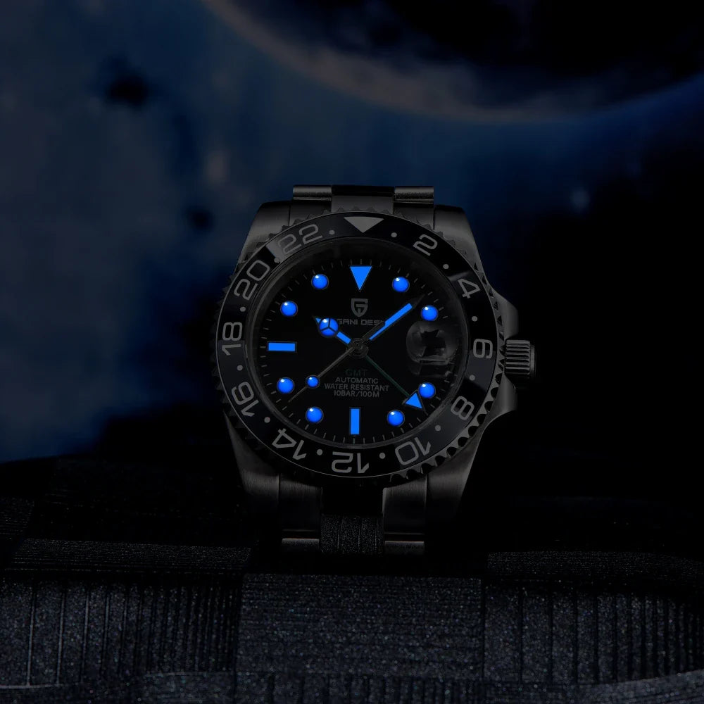 Relógio Automático Preto Cinza GMT Date | URBANO'S