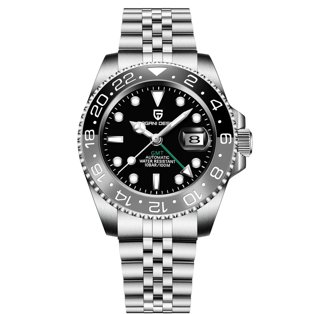 Relógio Automático Preto Cinza GMT Date Jubilee | URBANO'S