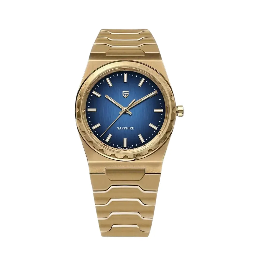 Relógio Quartzo Ultra Slim VLX Dourado Azul | URBANO'S
