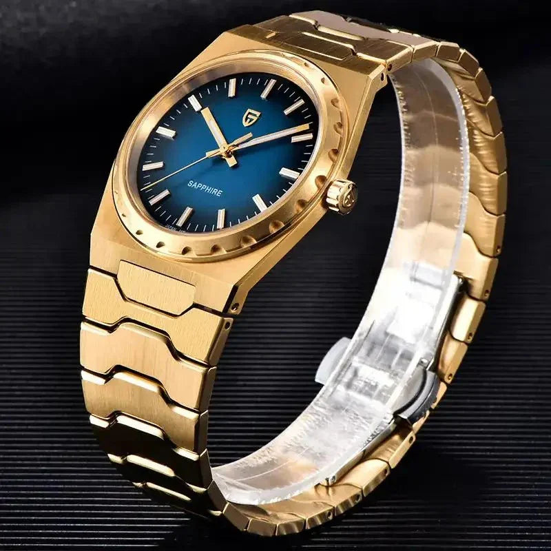Relógio Quartzo Ultra Slim VLX Dourado Azul | URBANO'S
