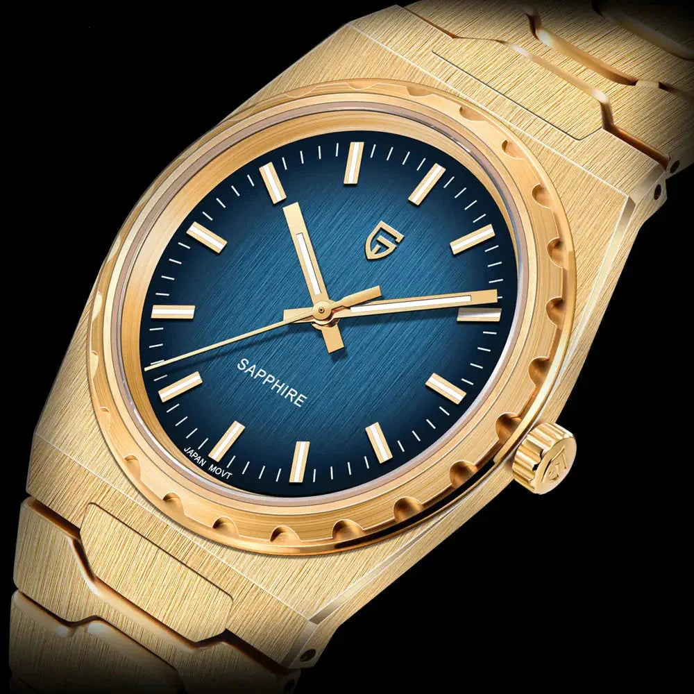 Relógio Quartzo Ultra Slim VLX Dourado Azul | URBANO'S