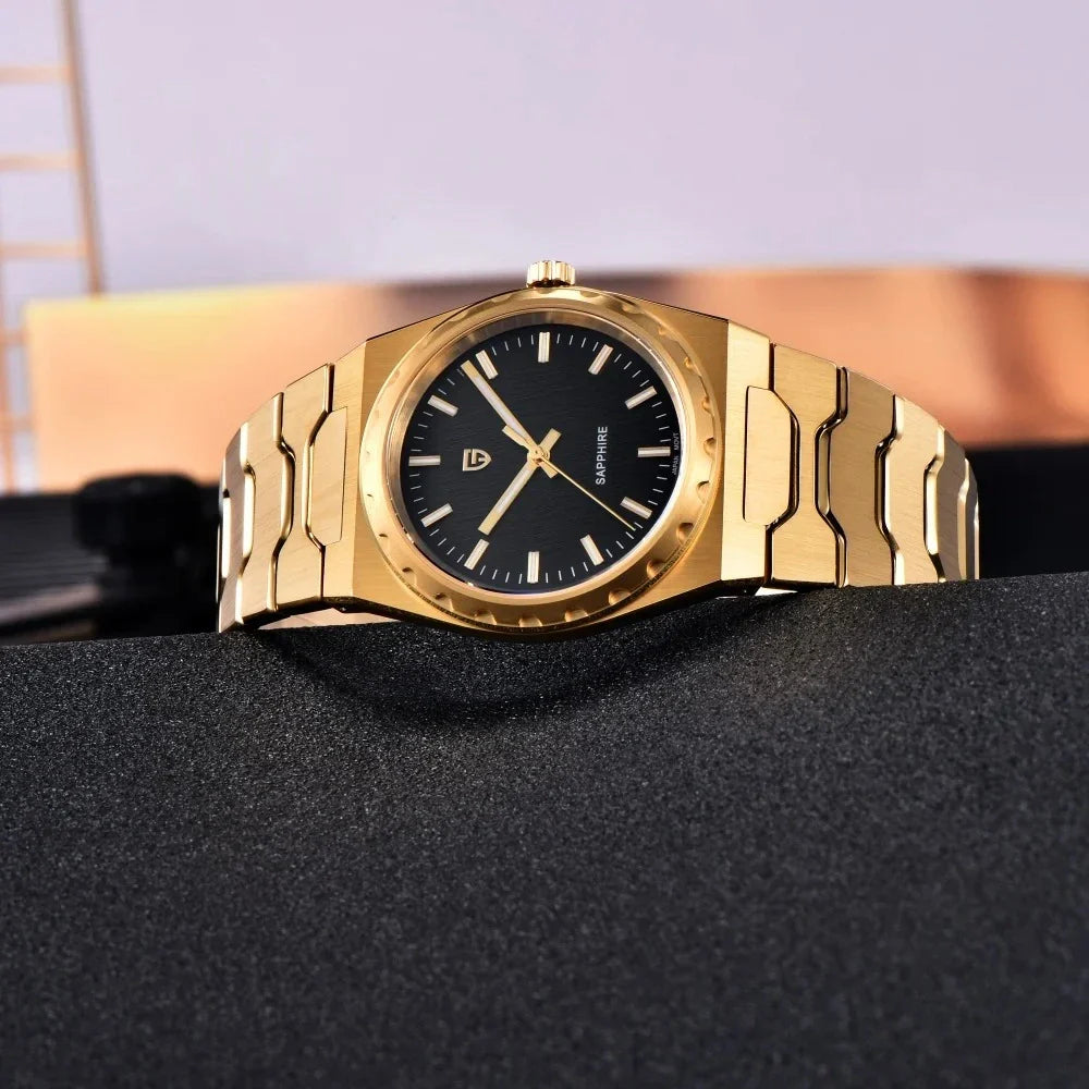 Relógio Quartzo Ultra Slim VLX Dourado Preto | URBANO'S