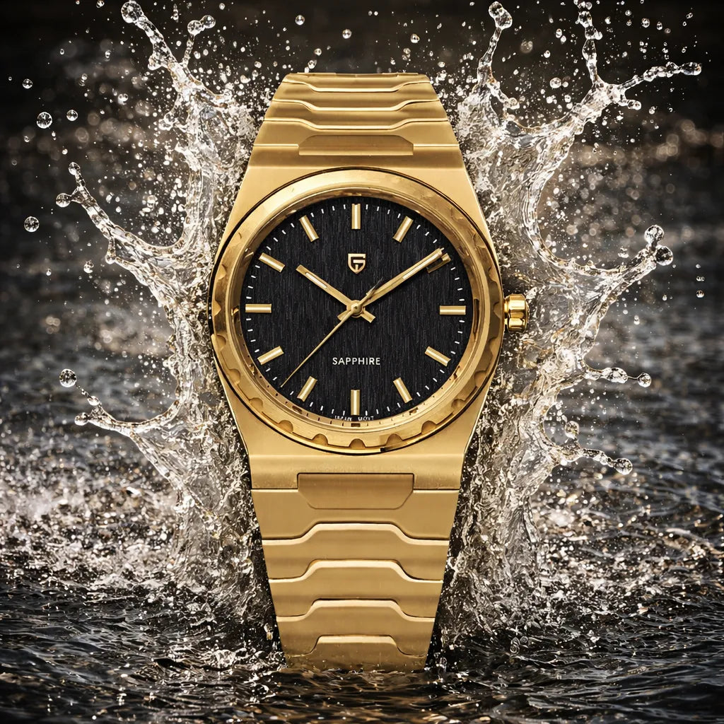 Relógio Quartzo Ultra Slim VLX Dourado Preto | URBANO'S