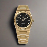 Relógio Quartzo Ultra Slim VLX Dourado Preto | URBANO'S
