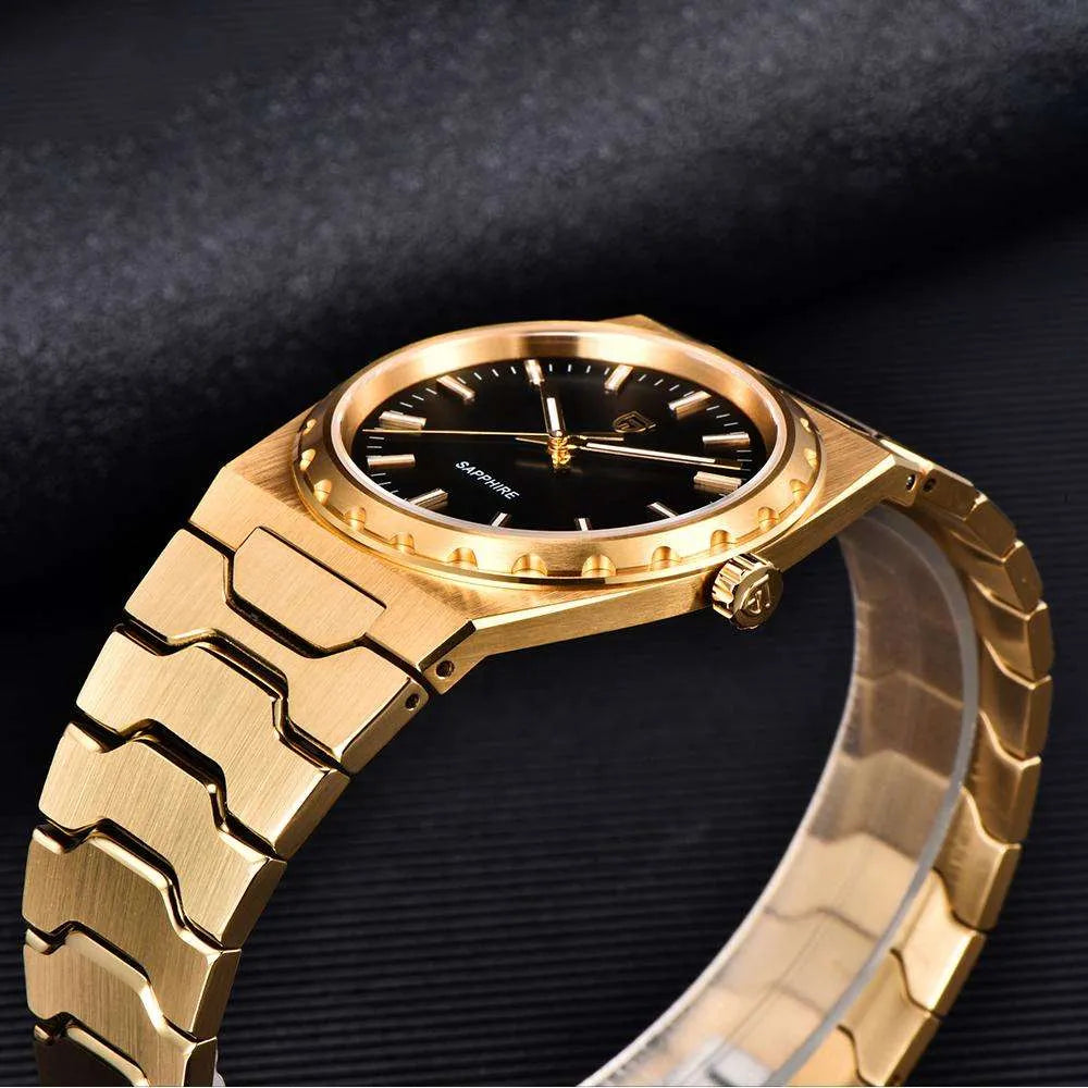 Relógio Quartzo Ultra Slim VLX Dourado Preto | URBANO'S