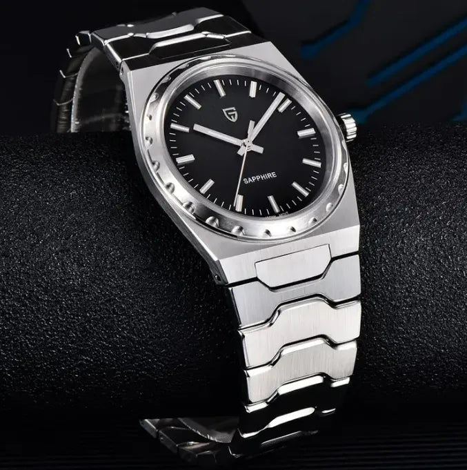 Relógio Quartzo Ultra Slim VLX Prata Preto | URBANO'S