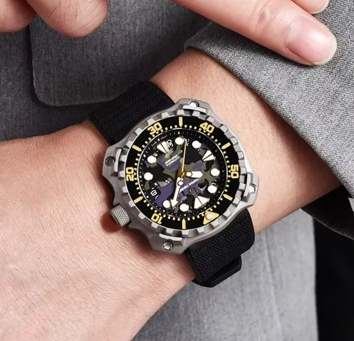 Relógio Militar Prata Roxo Delta Force | URBANO'S
