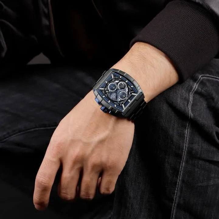Relógio Cronógrafo Preto Azul Force King | URBANO'S
