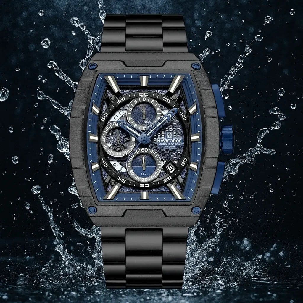 Relógio Cronógrafo Preto Azul Force King | URBANO'S