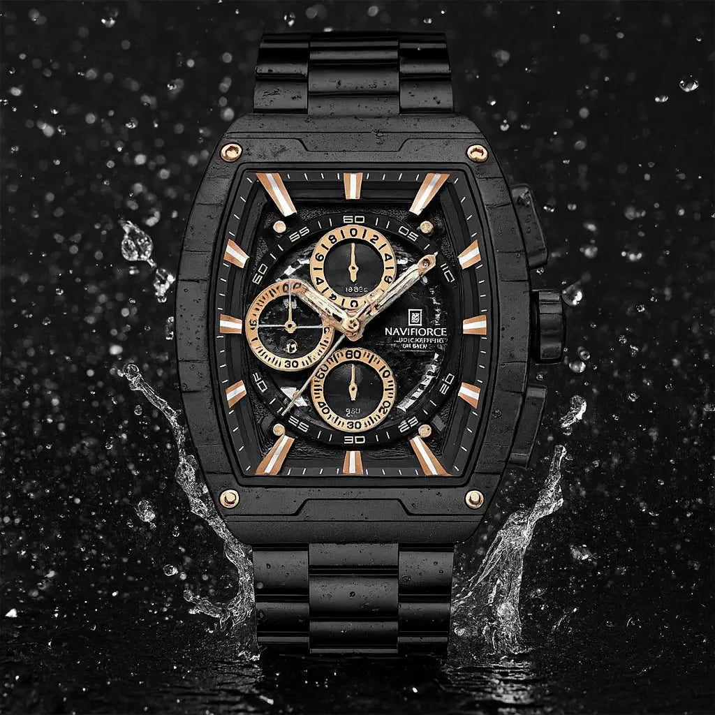 Relógio Cronógrafo Preto Dourado Force King | URBANO'S
