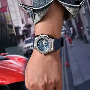 Relógio Automático Prata Azul Royal | URBANO'S