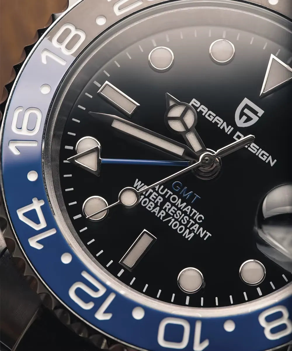 Relógio Automático Preto Azul GMT Date | URBANO'S