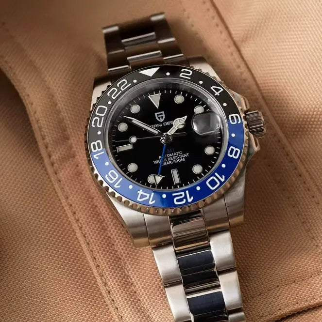 Relógio Automático Preto Azul GMT Date | URBANO'S
