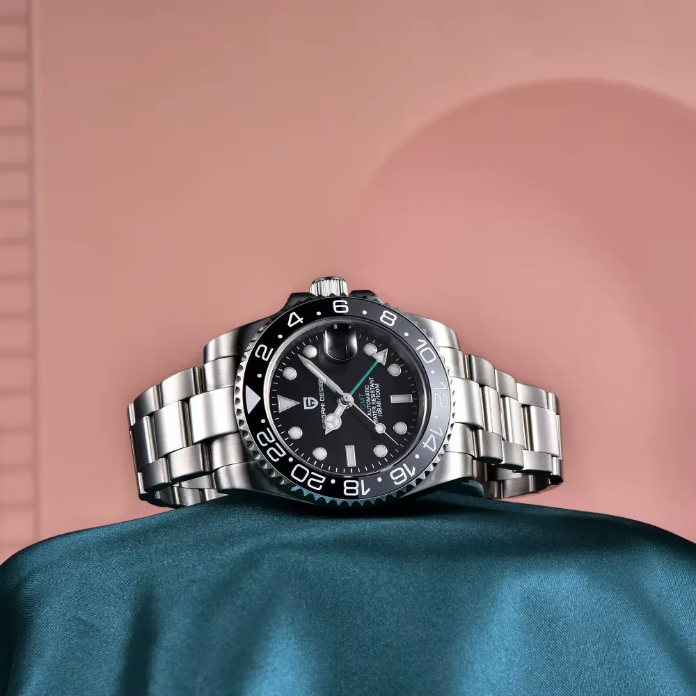 Relógio Automático Preto Cinza GMT Date | URBANO'S