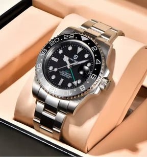 Relógio Automático Preto Cinza GMT Date | URBANO'S