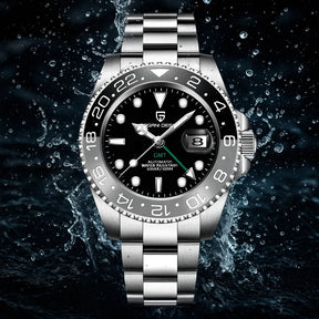 Relógio Automático Preto Cinza GMT Date | URBANO'S