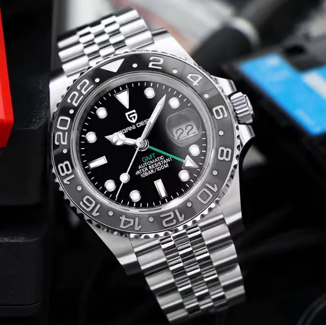 Relógio Automático Preto Cinza GMT Date Jubilee | URBANO'S