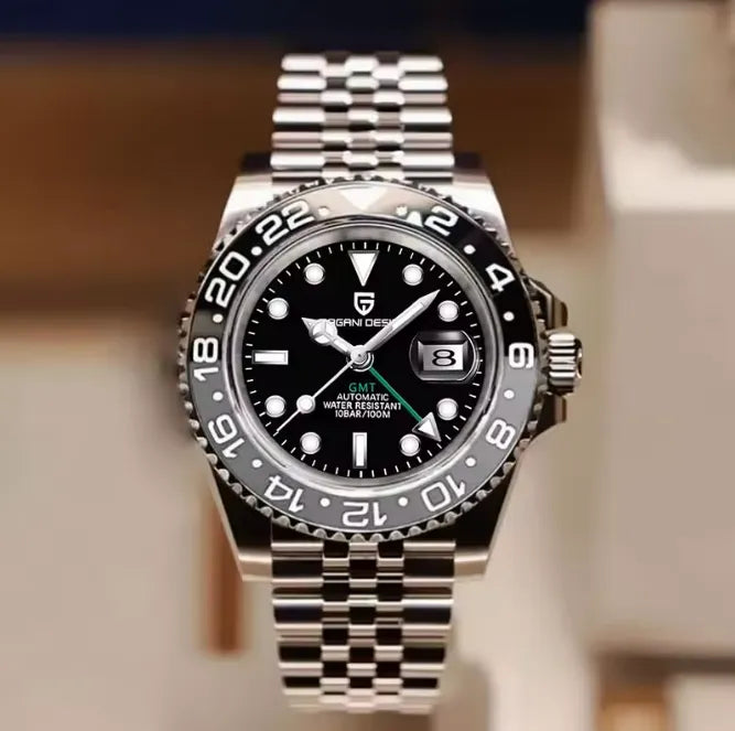 Relógio Automático Preto Cinza GMT Date Jubilee | URBANO'S
