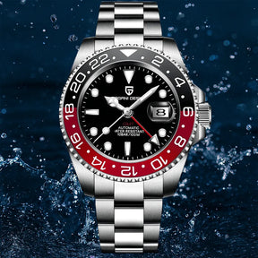 Relógio Automático Preto Vermelho GMT Date | URBANO'S