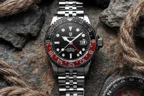 Relógio Automático Preto Vermelho GMT Date Jubilee | URBANO'S