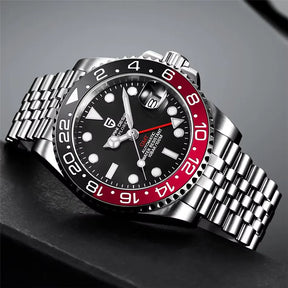 Relógio Automático Preto Vermelho GMT Date Jubilee | URBANO'S
