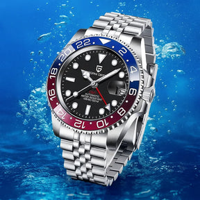 Relógio Automático Vermelho Azul GMT Date Jubilee | URBANO'S