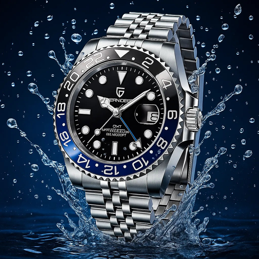 Relógio Automático Preto Azul GMT Date Jubilee | URBANO'S