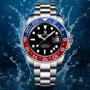 Relógio Automático Vermelho Azul GMT Date | URBANO'S