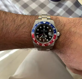 Relógio Automático Vermelho Azul GMT Date | URBANO'S
