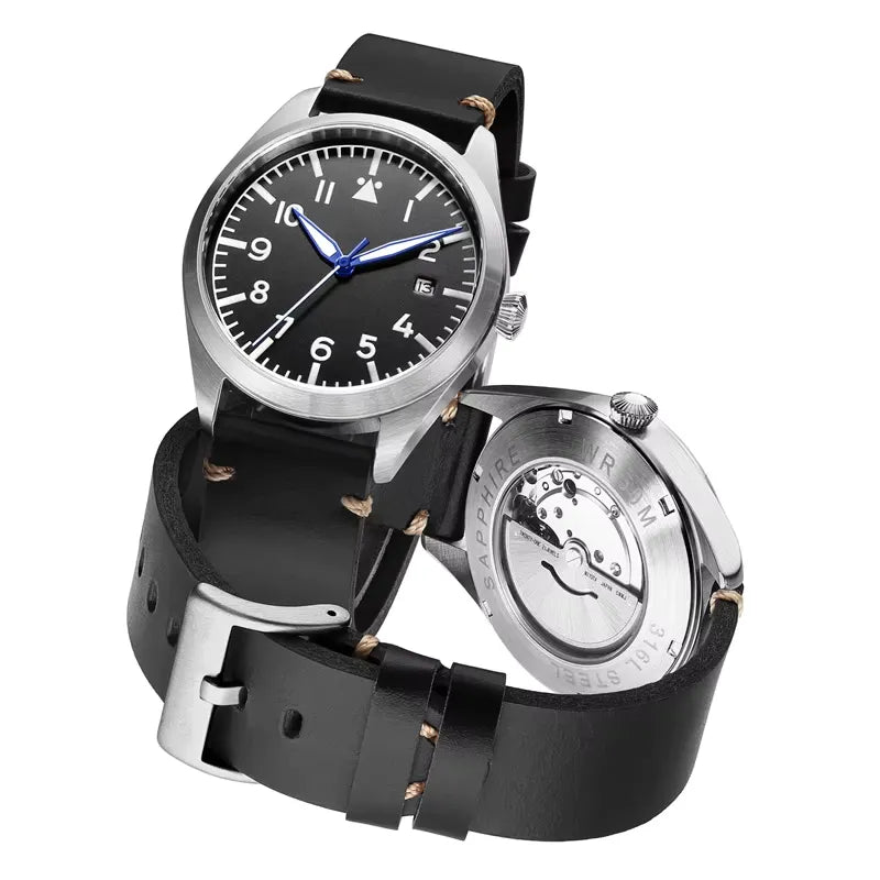 Relógio Militar Automático Pilot Air Preto | URBANO'S