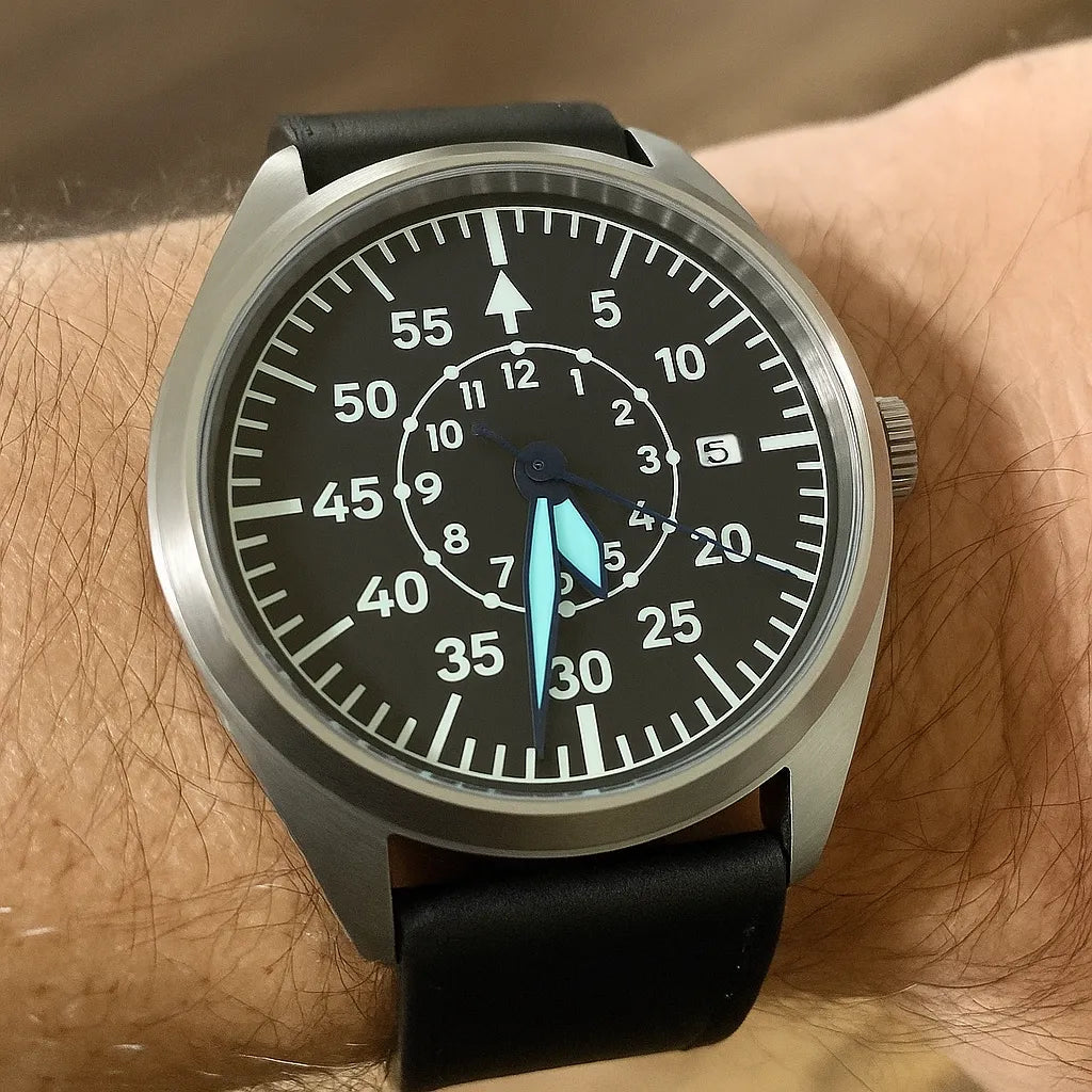 Relógio Militar Automático Pilot Aviator Preto | URBANO'S