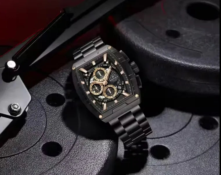 Relógio Cronógrafo Preto Dourado Force King | URBANO'S