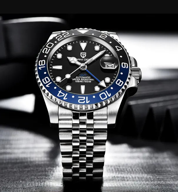 Relógio Automático Preto Azul GMT Date Jubilee | URBANO'S