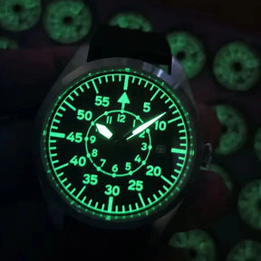 Relógio Militar Automático Pilot Aviator Marrom | URBANO'S